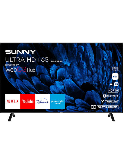 Sunny SN65FMN252 65" 165 Ekran Dahili Uydu Alıcılı 4K Ultra HD Smart LED TV