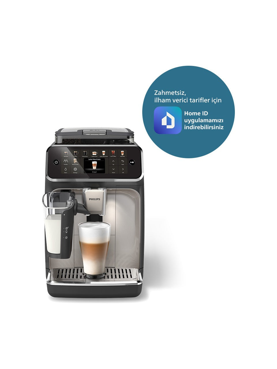 PHILIPS EP5547/90 Tam Otomatik Espresso Makinesi Krom Siyah