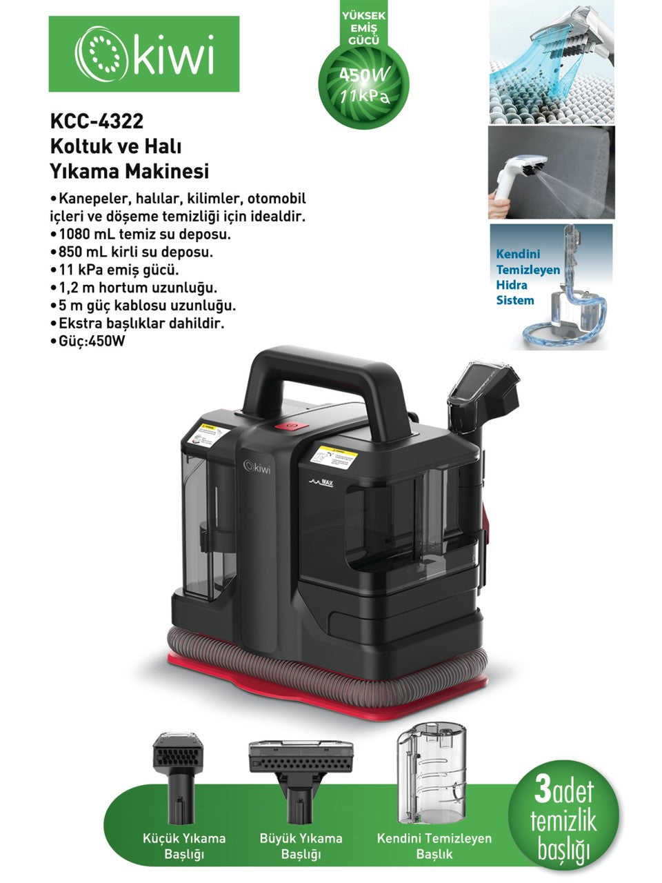 Kiwi KCC-4322 Koltuk ve Halı Yıkama Makinesi