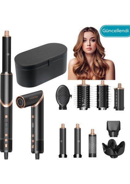 Yasomi Witero 9in1 Ultra  Multi-Styler Sıcak-Soğuk Hava Üflemeli Siyah Saç Şekillendirme Cihazı